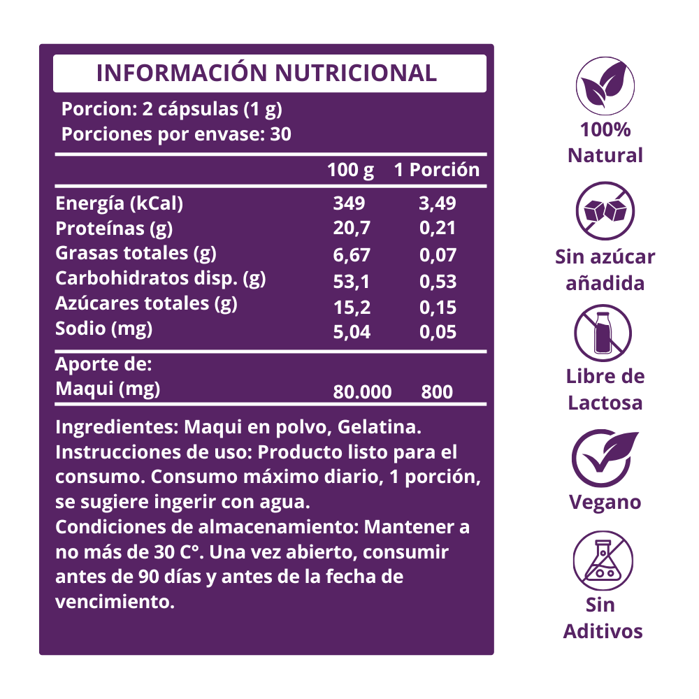 OFERTA 2X CAPSULAS DE MAQUI - 100% NATURAL