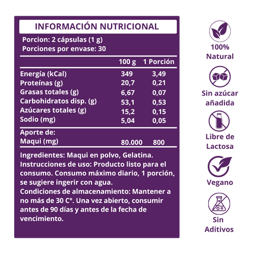 OFERTA 2X CAPSULAS DE MAQUI - 100% NATURAL