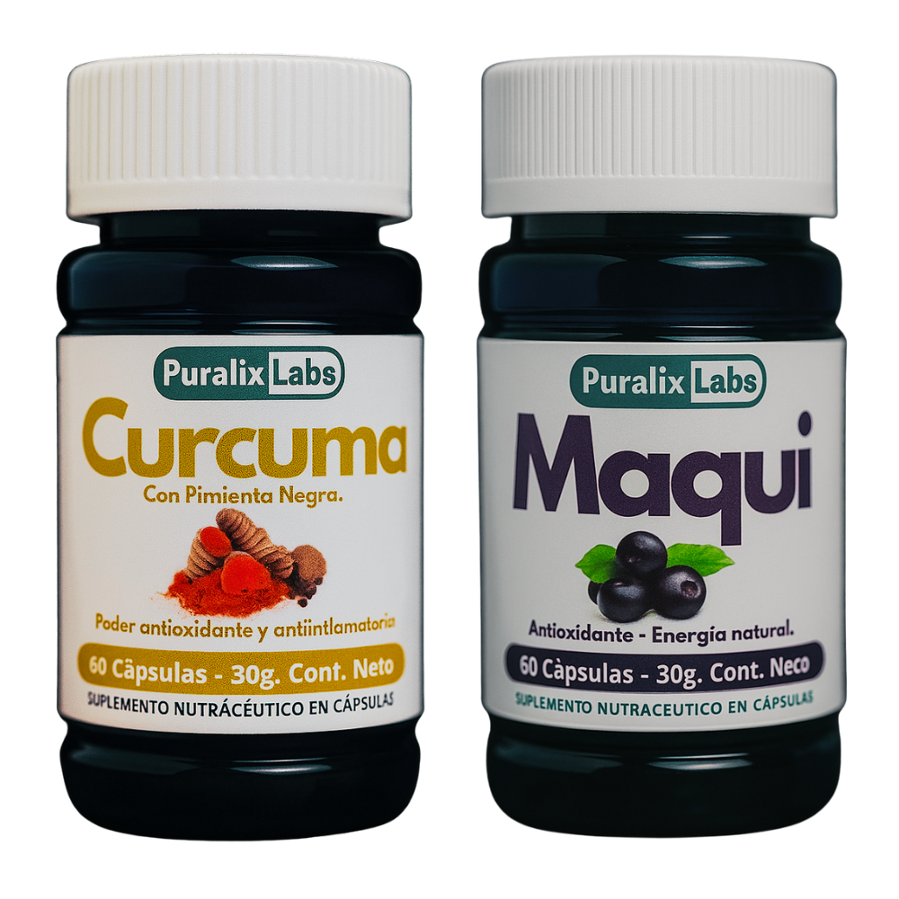 OFERTA 2X CAPSULAS DE MAQUI Y CAPSULAS DE CURCUMA CON PIMIENTA NEGRA  - 100% NATURAL